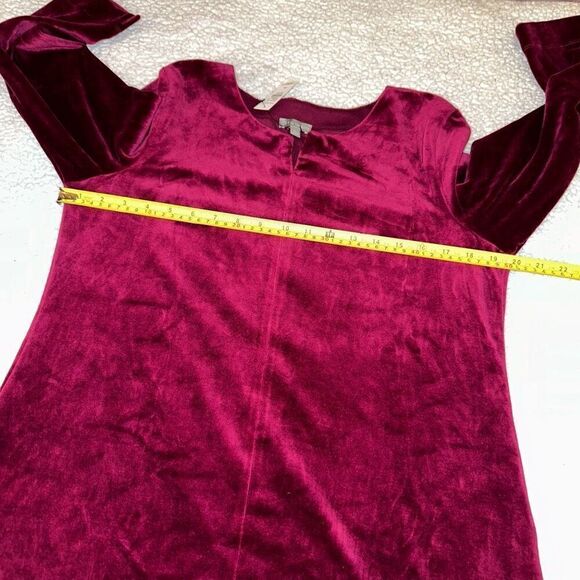 Talbots Women’s Velvet Long Sleeve Tunic Dark Raspberry Pink Red Size MP NWT - Picture 8 of 11